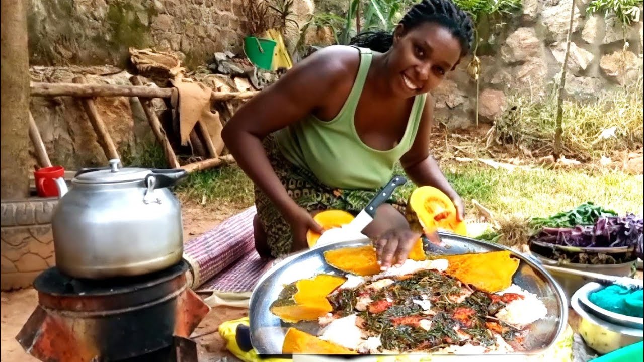 African village life @ cooking authentic African village food for lunch 