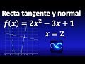 Ecuación de recta tangente y de recta normal a una función, usando Derivada, CON GRÁFICA