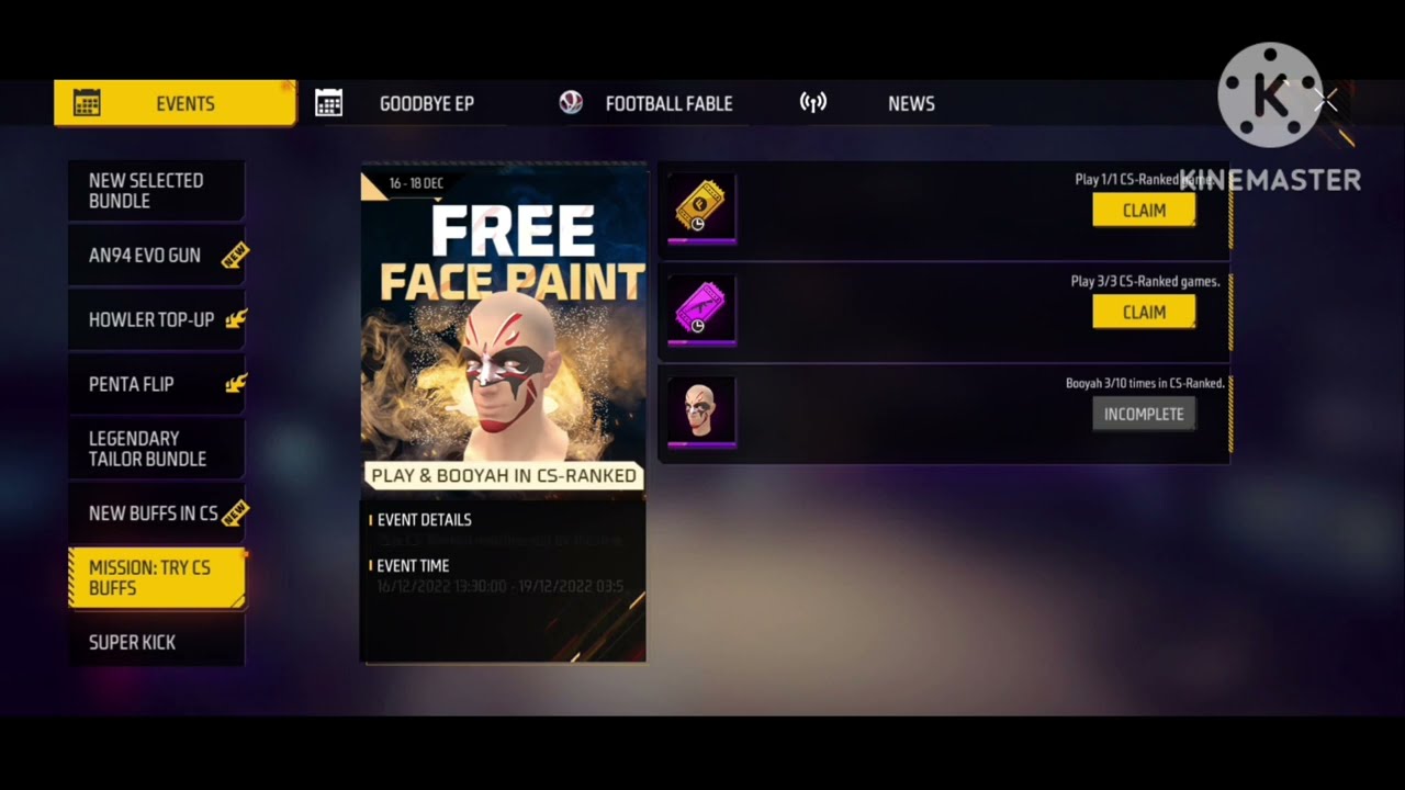 16 December new event 2022 free marks  ||  