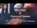 Marriage & Nature of Spouse, 7th lord in different houses