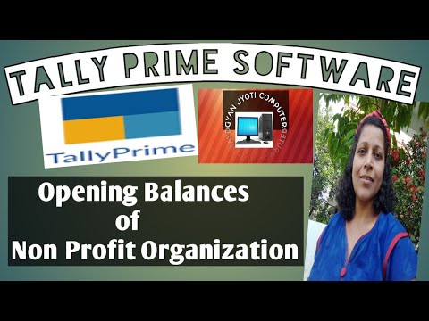 Tally Prime Software : Op. Balances of Non Profit Organization..✍️