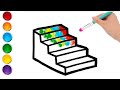 How to draw a ladder/как нарисовать лестницу/cara menggambar tangga/como desenhar uma escada