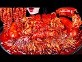 Asmr spicy seafood spicy bacon enoki mushroom sausage tteogbokki       mukbang