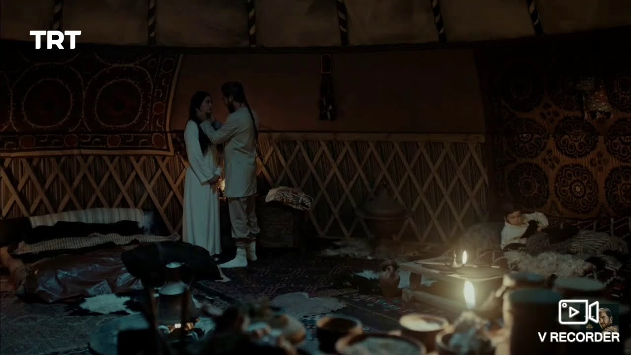 Ertugrul bey and halima sultan night romantic scene| ertugrul gazi season 3 in urdu/hindi
