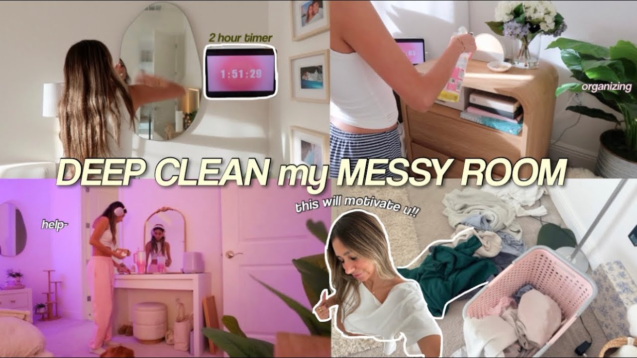 DEEP CLEAN MY MESSY ROOM WITH ME★ satisfying + motivation to clean