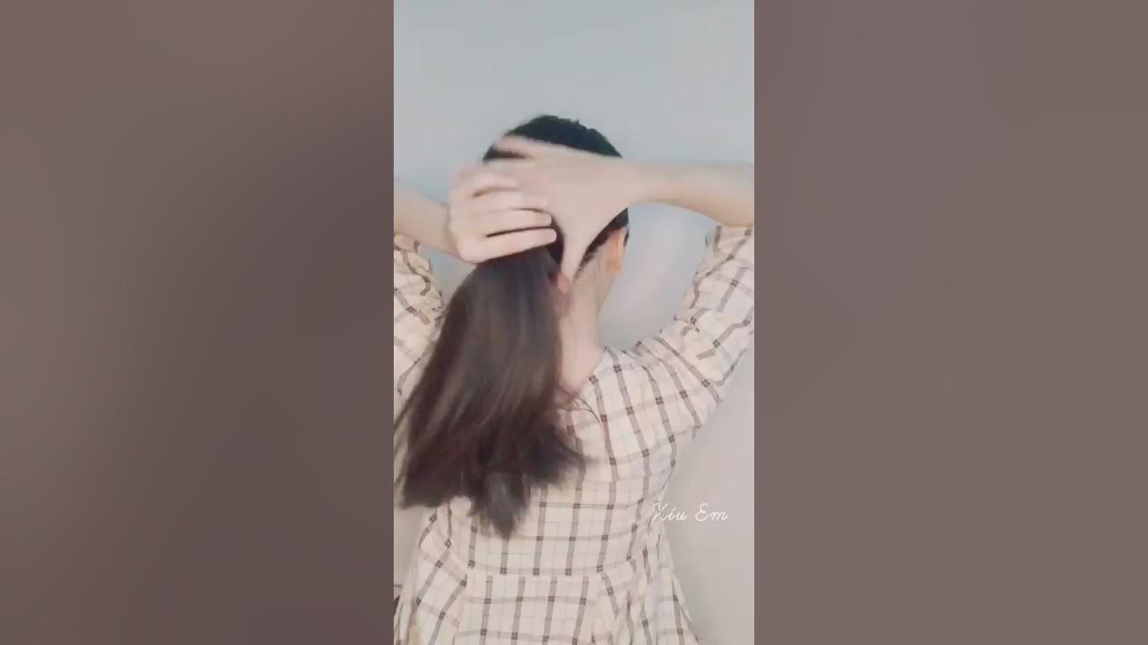How to tie hair with clips for long hair and bangs - YouTube