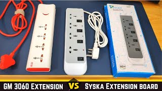 GM 3060 vs Syska Extension Board detail comparison || load - USB - Heavy appliance test