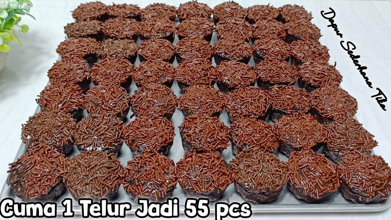 IDE JUALAN YANG SELALU LARIS‼️CUMA DIADUK AJA & 1 TELUR DAPATNYA BANYAK BANGET| RESEP BROWNIES MINI