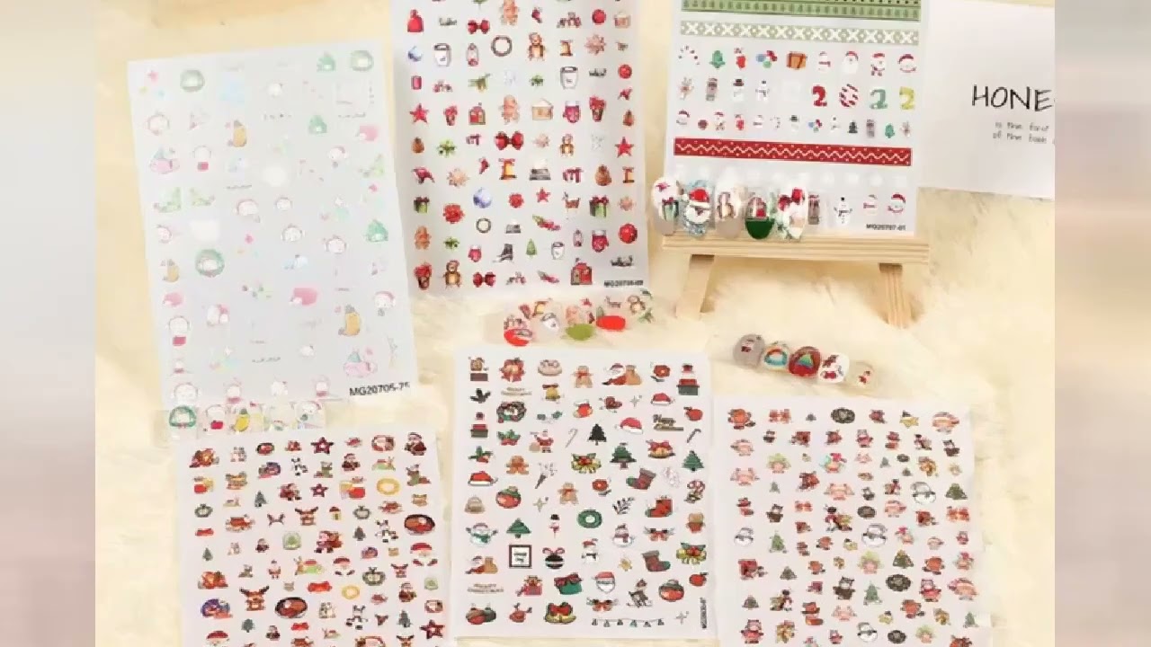 DIY Nail Stickers Christmas series Decoration Nail Art Stickers Gingerbread Person Nails Stickers Cu