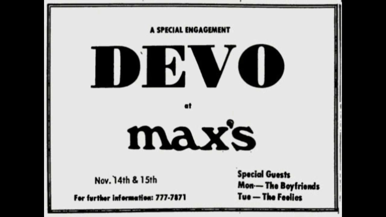 Obejrzyj Devo - Clockout (Max's Kansas City. New York. 15/11/1977) w YouTube Obejrzyj Devo - Clockout (Max's Kansas City. New York. 15/11/1977) w YouTube