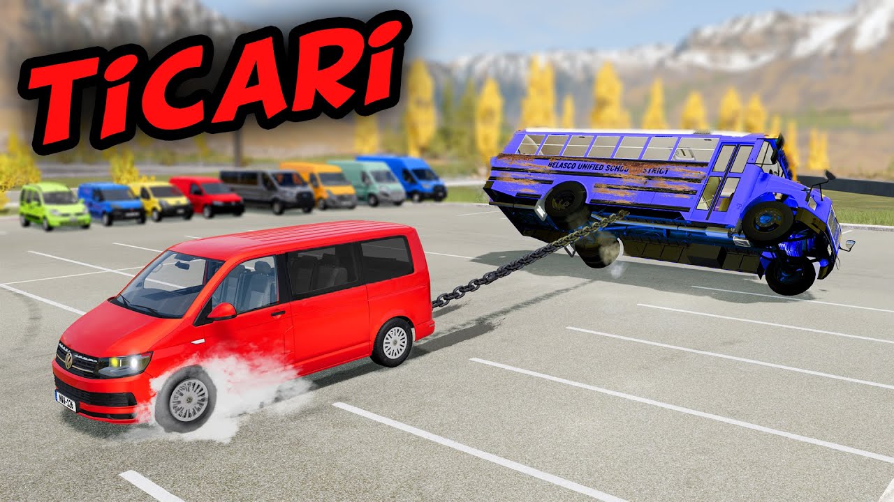 OTOBÜS KALDIRMA TİCARİ // ÇILGIN DENEY // BeamNG.drive // HARD Crash
