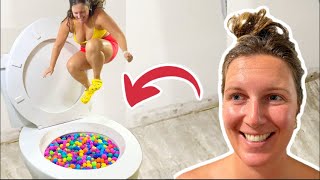 Jumping Contest In The Worlds Largest Toilet