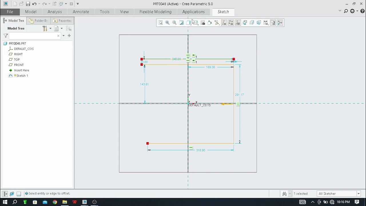 Video -55 How to use Offset command in Creo Parametric 