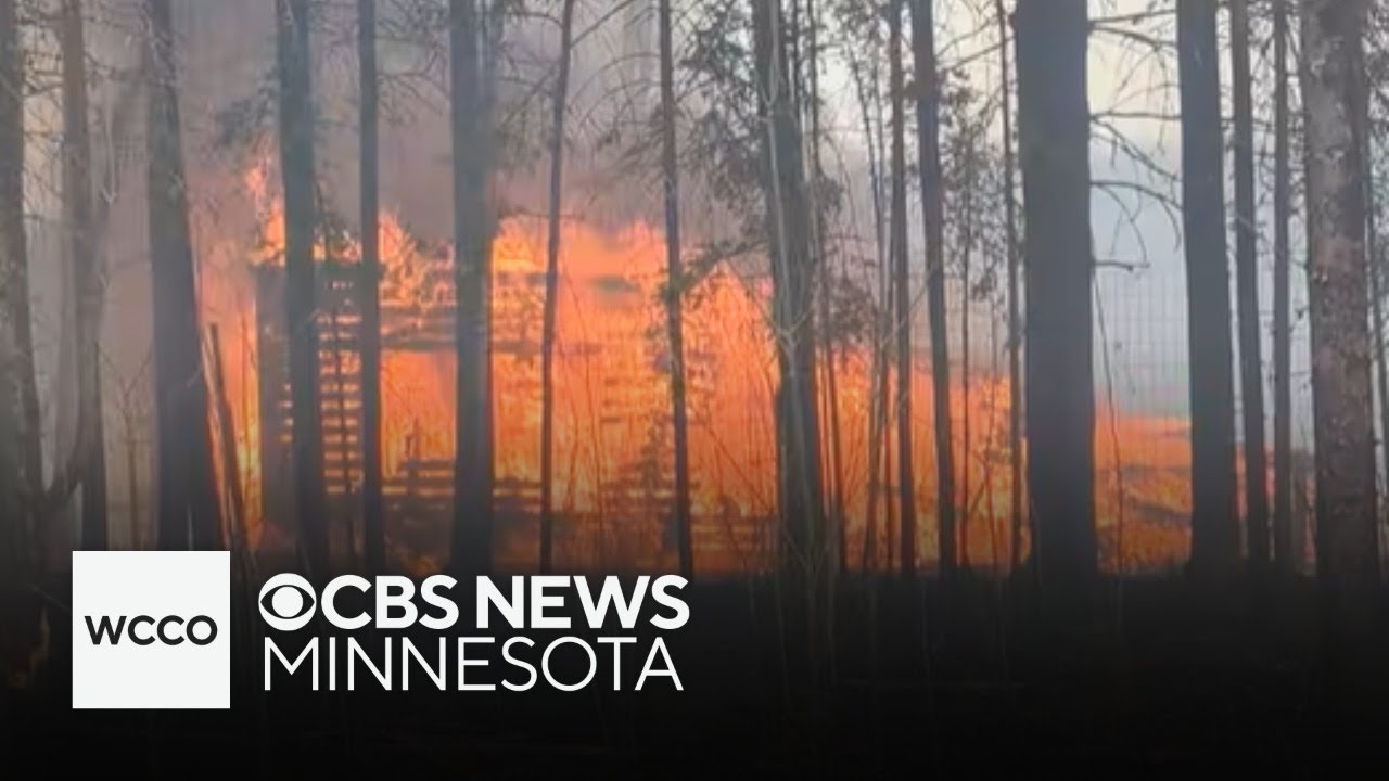 Raw video shows wildfire destruction near Two Harbors, Minnesota - YouTube