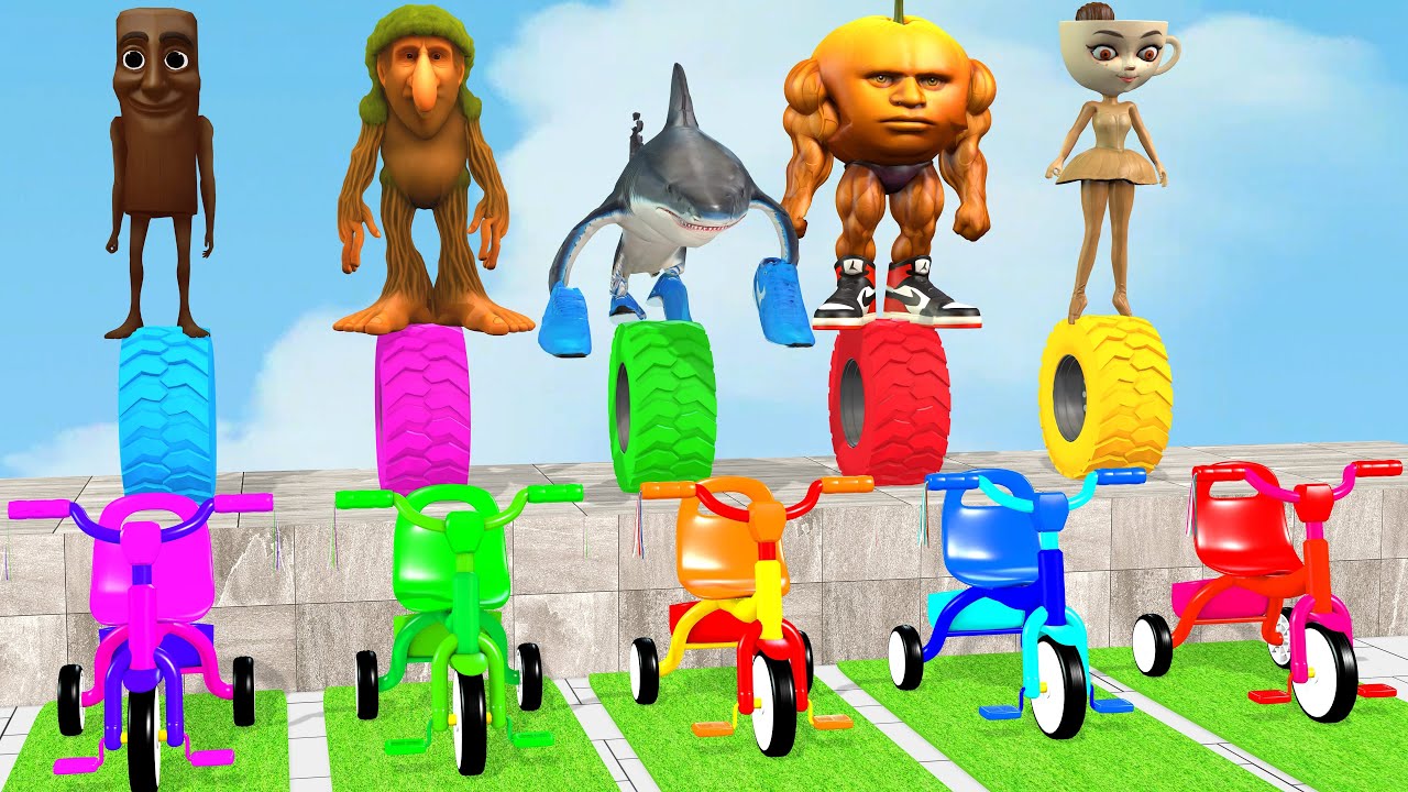 Long Slide Game with Cow Elephant Gorilla Hippopotamus Tiger 3d Animal Game Funny 3d Animals