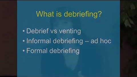 Low Impact Disclosure and Debriefing - Preview