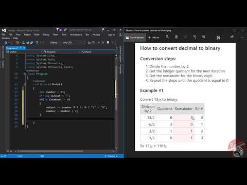 C# Decimal to Binary Code