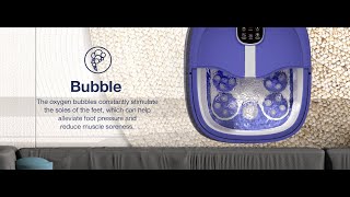 HOSPAN 2023 8 Upgrade Collapsible Foot Spa Electric Rotary Massage, Foot Bath with Heat, Bubble, Rem