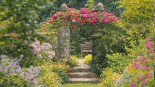 Romantic Garden Bench Under Arch | 4K Impressionist Art for TV Screensaver (3 Hours) screenshot 3