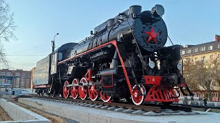 В Йошкар-Оле установили паровоз Л-1843 в будущем сквере железнодорожников