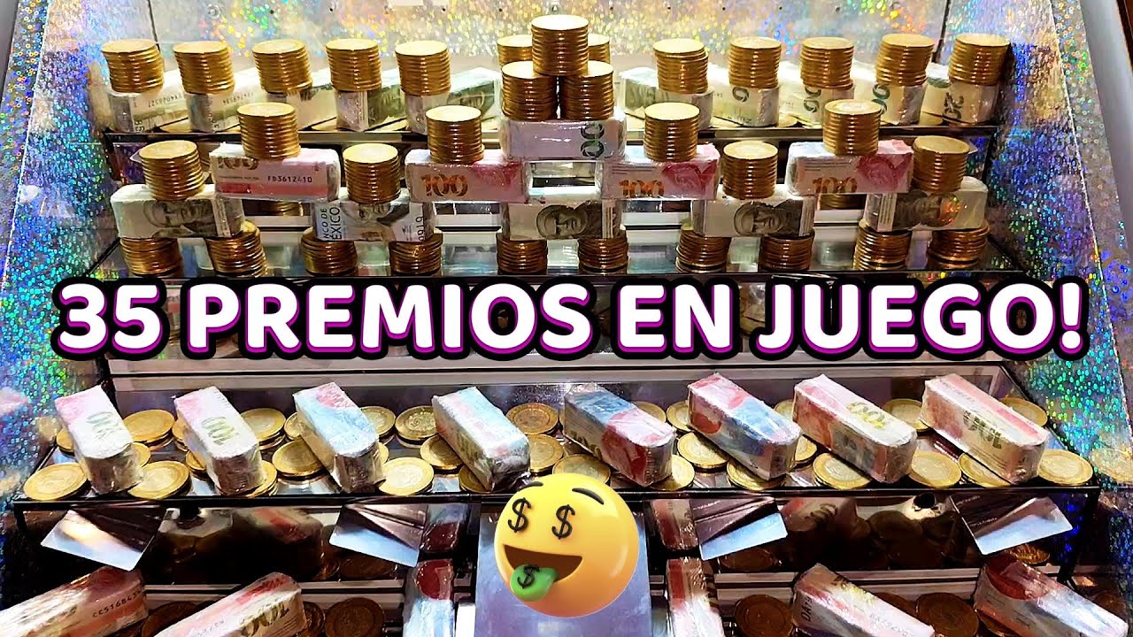 35 PREMIOS 😱😱😱🤑🤑🤑en la máquina de cascada de $10 pesos 