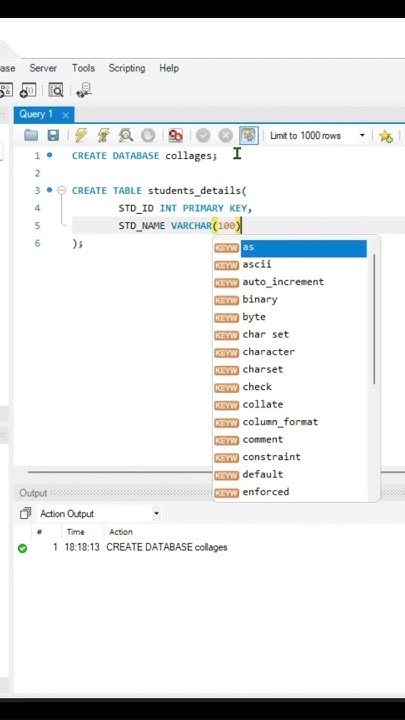 Create Schemas Using Query #mysql #coding #databaseconcepts # ...