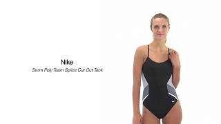 Nike Swim Poly Team Splice Cut Out Tank One Piece Swimsuit | SwimOutlet.com
