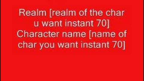 WoW instant level 70 hack [Updated for level 80] !