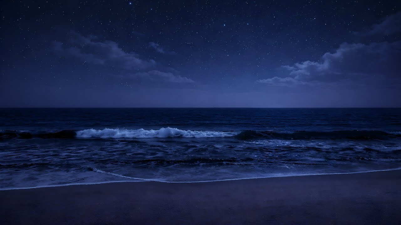 ​3 Hours Ocean Waves at Night 🌙 Deep Sleep & Stress Relief