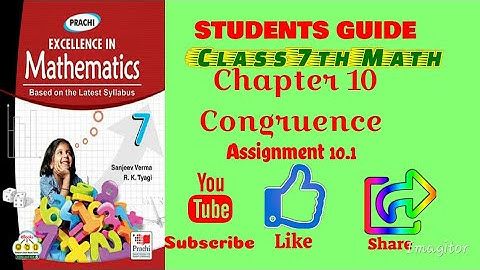 Congruence | Q 2 - Assignment - 10.1 |Prachi Class 7 Math Solution | Chapter   10 |