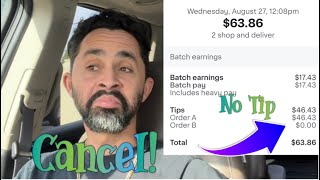 How To CANCEL No Tip Customers: Stop Wasting Time on 0.00 Instacart Batches 