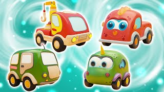 Toy Cars cartoons full episodes. Mocas: excavator, bus, bulldozer, truck &amp; crane