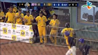 20130905 CPBL 犀牛VS象  1下 張志豪1分打點穿越安打