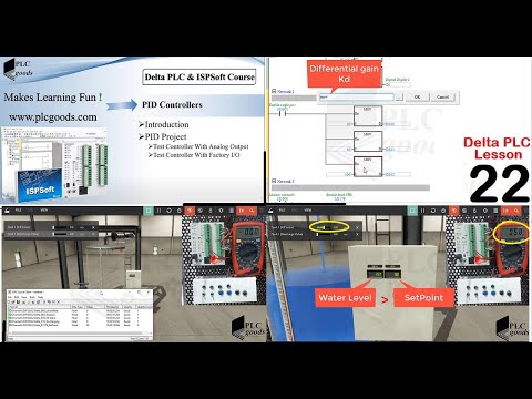 Delta DVP PLC ISPSoft & WPLSoft | implementing PID instructions to fill a tank in Factory IO