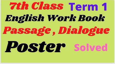 Class 7 English Workbook Passages , Dialogues and Posters ll Top solved MCQs #pseb Term 1#solution