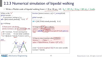 ME585 2.2.3 Simulation of bipedal walking