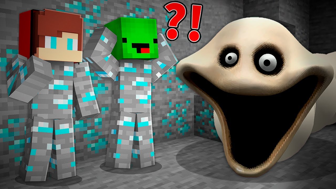 ジェイジェイとマイキーがハングリーウォームから逃げてダイヤモンドに隠れた！