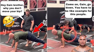 Coach Khabib Not Happy With Cain Velasquez’s Push Ups 😂