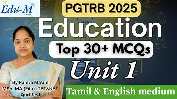 PGTRB | Education | Unit 1 Complete Unit MCQ