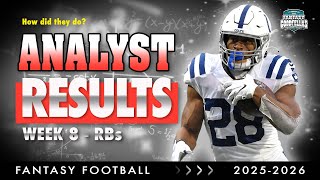 🔥 Week 8 RB Predictions Results – Who Got It Right? 🔥