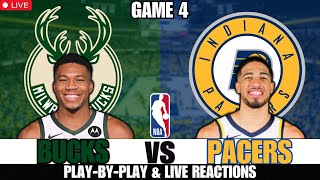 Milwaukee Bucks Vs Indiana Pacers🏀NBA Playoffs (Game 4) Live Stream Reactions