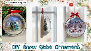 Easy to Make Snow Globe Ornament for Christmas