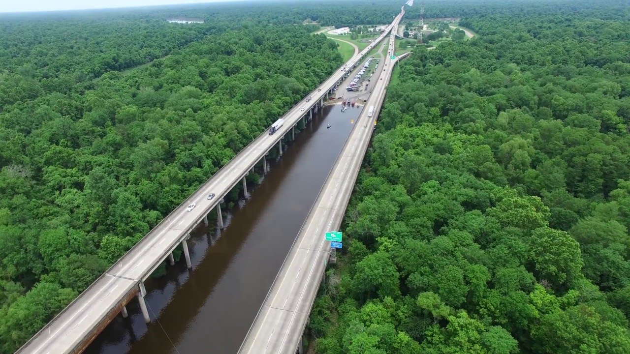 Atchafalaya Basin Bridge. Breaux Bridge, Louisiana. 4K. 1 YouTube