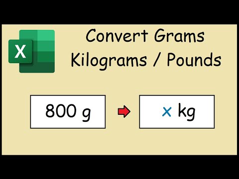 वीडियो: मैं एक्सेल में पाउंड को किलोग्राम में कैसे बदलूं?