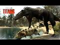 TYRANNOTITAN  VS  ANKYLOSAURUS / PATH OF TITANS  ESPINOSAURUS   OPORTUNISTA