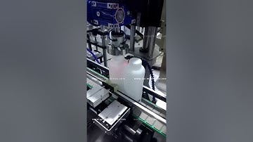 Automatic plastic cap loading feeding single head screw capping machine testing video