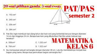 Tutorial video pembahasan latihan soal pas/pat/uas tahun 2021
matematika kelas 6 sd/mi semester 2.materi lebih lengkap ada di
playlist.soal ujian/uts/pts/pat...