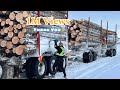 A day in the life of a log truck driver in the icy mountains a 13 hours journeylogging trucks