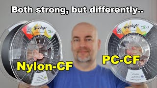 YXpolyer PCCF (polycarbonate) vs NylonCF  both very strong 3D printing filaments, but differently