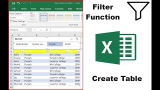 How to Filtering Data in Excel - Filter in Excel (create table in excel ) #excel #excelformula
